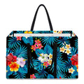Turquoise Tropical Hawaii Pattern Print Utility Tote Bag