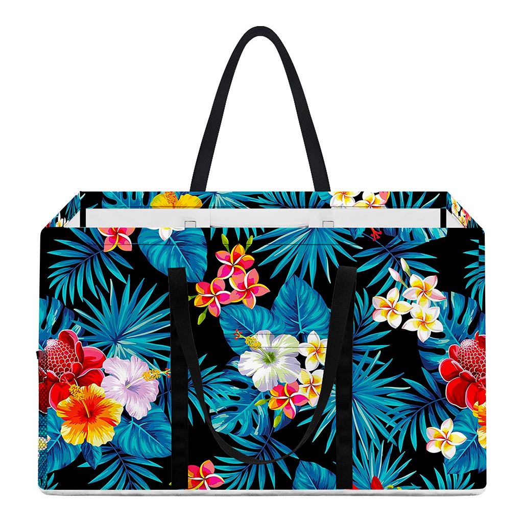 Turquoise Tropical Hawaii Pattern Print Utility Tote Bag