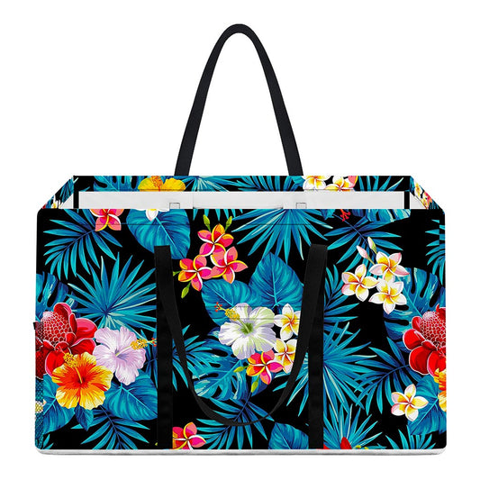 Turquoise Tropical Hawaii Pattern Print Utility Tote Bag