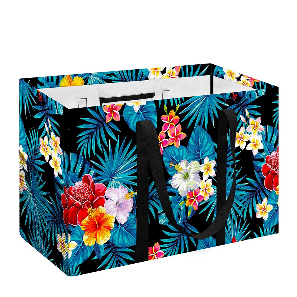 Turquoise Tropical Hawaii Pattern Print Utility Tote Bag