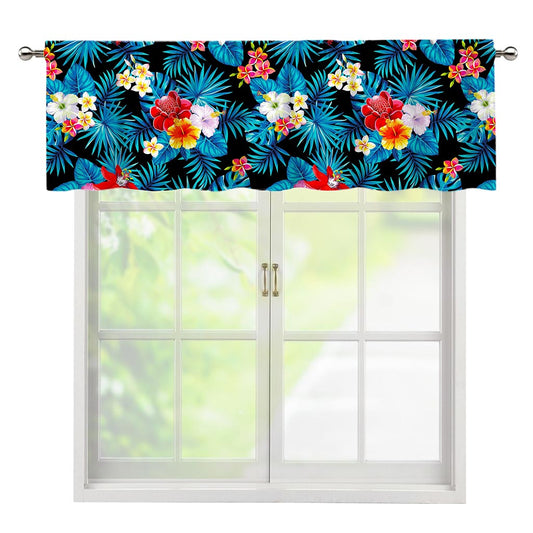 Turquoise Tropical Hawaii Pattern Print Window Valance