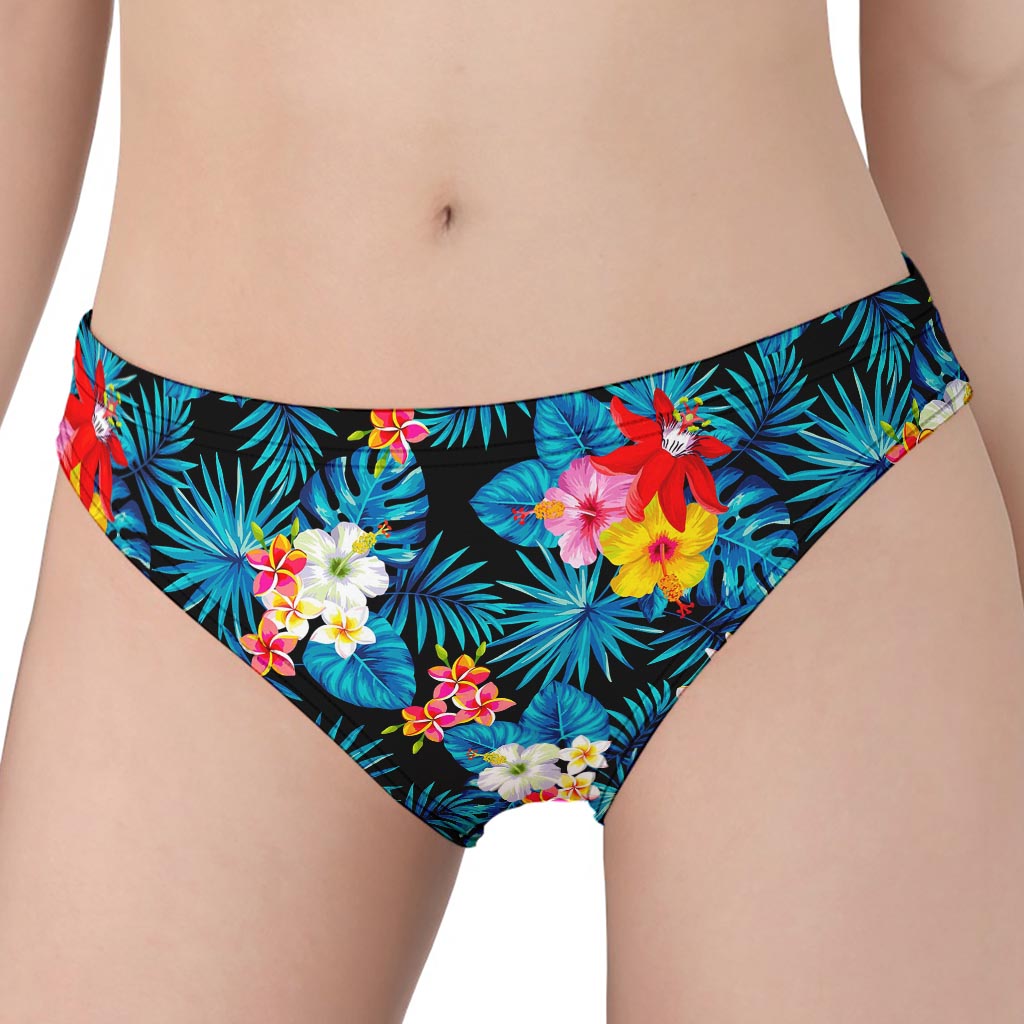 Turquoise Tropical Hawaii Pattern Print Women's Panties