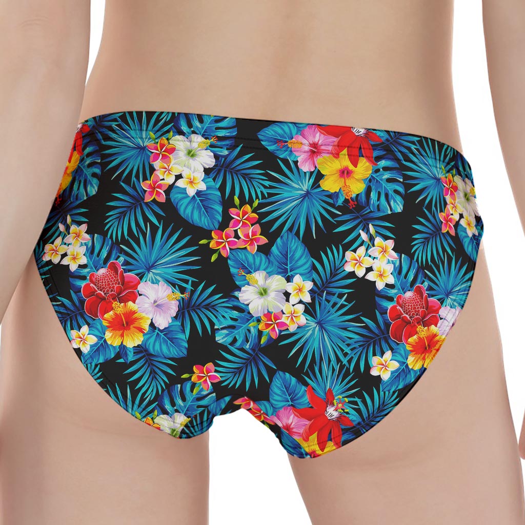 Turquoise Tropical Hawaii Pattern Print Women's Panties