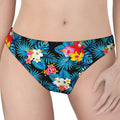 Turquoise Tropical Hawaii Pattern Print Women's Thong