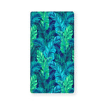 Turquoise Tropical Leaf Pattern Print Baby Crib Sheet