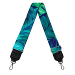 Turquoise Tropical Leaf Pattern Print Bag Strap