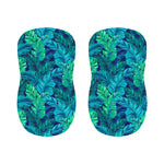 Turquoise Tropical Leaf Pattern Print Bar Stool Covers