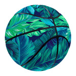 Turquoise Tropical Leaf Pattern Print Basketball