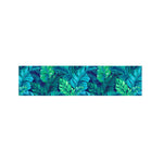 Turquoise Tropical Leaf Pattern Print Bed Runner