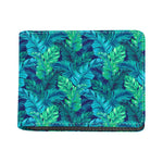 Turquoise Tropical Leaf Pattern Print Bifold Wallet