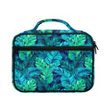 Turquoise Tropical Leaf Pattern Print Briefcase Bible Bag