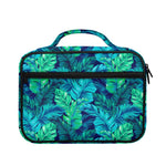 Turquoise Tropical Leaf Pattern Print Briefcase Bible Bag
