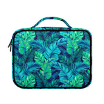 Turquoise Tropical Leaf Pattern Print Briefcase Bible Bag