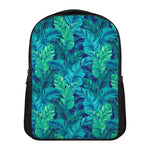 Turquoise Tropical Leaf Pattern Print Casual Backpack
