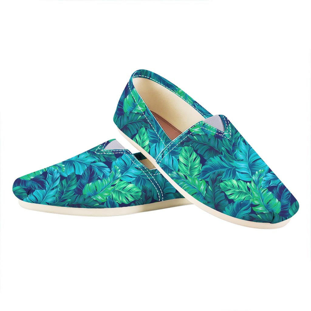 Turquoise Tropical Leaf Pattern Print Casual Shoes