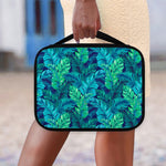 Turquoise Tropical Leaf Pattern Print Classic Bible Case