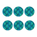 Turquoise Tropical Leaf Pattern Print Coaster Set