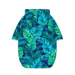 Turquoise Tropical Leaf Pattern Print Dog Zip Up Hoodie