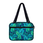 Turquoise Tropical Leaf Pattern Print Double Strap Bible Bag