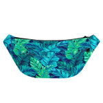 Turquoise Tropical Leaf Pattern Print Fanny Pack