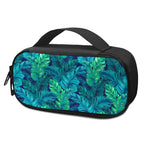 Turquoise Tropical Leaf Pattern Print Insulin Cooler Travel Case
