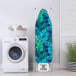 Turquoise Tropical Leaf Pattern Print Ironing Board Cover