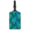 Turquoise Tropical Leaf Pattern Print Luggage Tag
