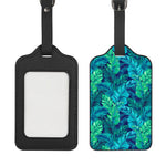Turquoise Tropical Leaf Pattern Print Luggage Tag
