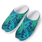 Turquoise Tropical Leaf Pattern Print Mesh Casual Shoes