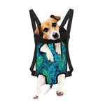 Turquoise Tropical Leaf Pattern Print Pet Carrier Backpack