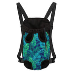 Turquoise Tropical Leaf Pattern Print Pet Carrier Backpack