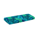 Turquoise Tropical Leaf Pattern Print Piano Keyboard Cover