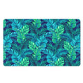 Turquoise Tropical Leaf Pattern Print Polyester Doormat