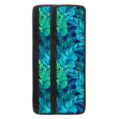 Turquoise Tropical Leaf Pattern Print Refrigerator Handle Covers