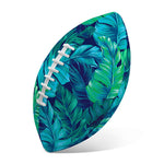 Turquoise Tropical Leaf Pattern Print Rugby Ball
