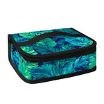 Turquoise Tropical Leaf Pattern Print Small Lunch Bag