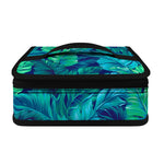Turquoise Tropical Leaf Pattern Print Small Lunch Bag