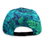 Turquoise Tropical Leaf Pattern Print Snapback Cap