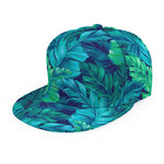 Turquoise Tropical Leaf Pattern Print Snapback Cap