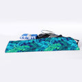 Turquoise Tropical Leaf Pattern Print Sports Towel