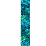 Turquoise Tropical Leaf Pattern Print Table Runner