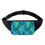 Turquoise Tropical Leaf Pattern Print Waist Bag