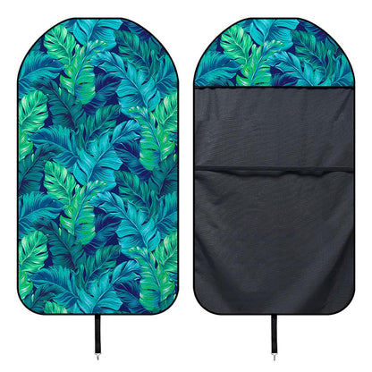 Turquoise Tropical Leaf Pattern Print Waterproof Car Seat Cover