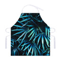 Turquoise Tropical Leaves Print Adjustable Apron