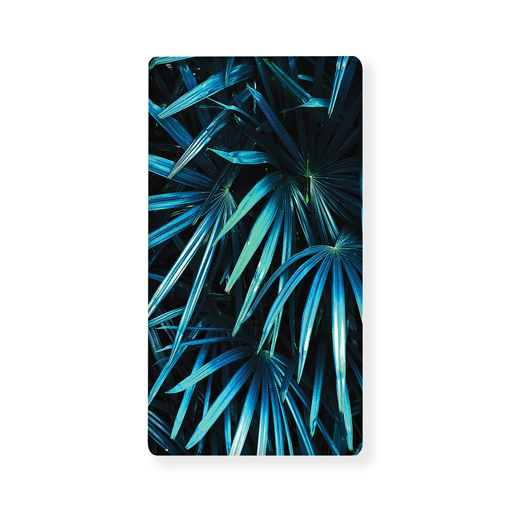 Turquoise Tropical Leaves Print Baby Crib Sheet