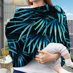 Turquoise Tropical Leaves Print Baby Seat Cover