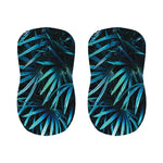 Turquoise Tropical Leaves Print Bar Stool Covers