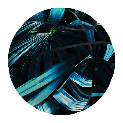 Turquoise Tropical Leaves Print Basketball