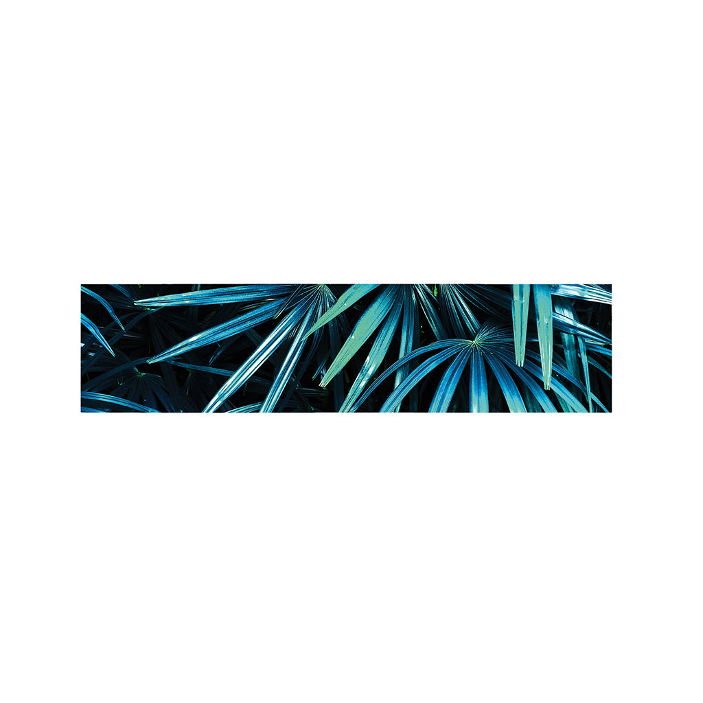 Turquoise Tropical Leaves Print Bed Runner