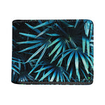 Turquoise Tropical Leaves Print Bifold Wallet